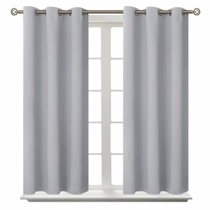 BGment Room Darkening Curtains 54 Inches Long - Grommet Thermal Insulated Drapes Window Treatment Curtains for Bedroom, 2 Panels, 38 x 54 Inch, Light Grey - Image 1